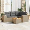 Sofa Sofos komplektas su pagalvėlėmis, 5 dalių, smėlio, poliratanas