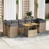 Sofa Sofos komplektas su pagalvėlėmis, 8 dalių, smėlio, poliratanas