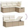 Sofa Sofos komplektas su pagalvėlėmis, 6 dalių, smėlio, poliratanas