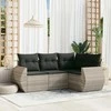Sofa Sofos komplektas su pagalvėlėmis, 4 dalių, pilkas, poliratanas