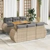 Sofa Sofos komplektas su pagalvėlėmis, 7 dalių, smėlio, poliratanas