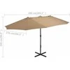 Lauko skėtis nuo saulės su aliuminio stulpu, taupe, 460x270cm