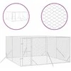Lauko voljeras šunims, sidabrinis, 4x4x2m, plienas