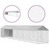 Lauko voljeras šunims su stogu, sidabrinis, 2x14x2,5m, plienas