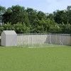 Lauko voljeras šunims su stogu, sidabrinis, 10x6x2,5m, plienas