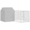 Lauko voljeras šunims su stogu, sidabrinis, 4x4x2,5m, plienas