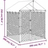Lauko voljeras šunims su stogu, sidabrinis, 2x2x2,5m, plienas