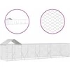 Lauko voljeras šunims su stogu, sidabrinis, 10x2x2,5m, plienas
