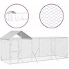 Lauko voljeras šunims su stogu, sidabrinis, 6x2x2,5m, plienas