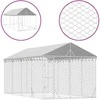 Lauko voljeras šunims su stogu, sidabrinis, 3x6x2,5m, plienas