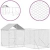 Lauko voljeras šunims su stogu, sidabrinis, 4x4x2,5m, plienas