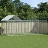 Lauko voljeras šunims su stogu, sidabrinis, 6x2x2,5m, plienas