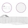 Lauko voljeras šunims su stogu, sidabrinis, 6x6x2,5m, plienas