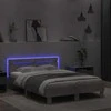 Lova Lovos rėmas su galvūgaliu ir LED, betono pilkas, 120x190cm