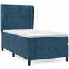 Lova su spyruoklėmis ir čiužiniu, mėlyna, 80x200cm, aksomas