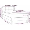 Lova su spyruoklėmis ir čiužiniu, pilka, 90x190 cm, aksomas
