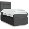 Lova su spyruoklėmis ir čiužiniu, pilka, 100x200cm, audinys