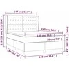 Lova su spyruoklėmis ir čiužiniu, pilkas, 140x190cm, audinys