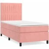 Lova su spyruoklėmis ir čiužiniu, rožinė, 80x200cm, aksomas