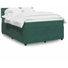 Lova su spyruoklėmis ir čiužiniu, žalia, 160x200 cm, aksomas