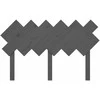 Lovos galvūgalis, pilkas, 132x3x81cm, pušies medienos masyvas
