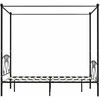 Lovos rėmas su baldakimu, juodas, 160x200cm, metalas