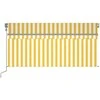 Markizė su uždanga/LED/vėjo jutikliu, geltona/balta, 3,5x2,5m