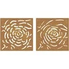 Nuotraukų rėmelis Sodo sienos dekoracija, 2 dalių, 55x55cm, corten plienas, rožė