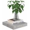 Pakabinamos lentynos, 4vnt., betono pilkos, 23x23,5x3,8cm, MDF