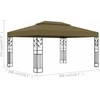 Pavėsinė su dvigubu stogu, taupe spalvos, 3x4m, 180g/m²