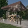Pavėsinė su lempučių girliandomis LED, taupe, 3x3m