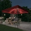 Pavėsinė su lemputėmis LED, vyno raudona, 3x3 m