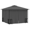 Pavėsinė su šoninėmis sienomis ir stogu, antracito, 3x3m