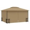 Pavėsinė su šoninėmis sienomis ir stogu, taupe spalvos, 3x4m