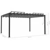 Pavėsinė su žaliuzių stogu, antracito, 3x4m, audinys/aliuminis