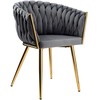 Bipohome Ehokery GRAPHITE GLAMOUR GRAPHITE VELVET KĖDĖ SU AUKSO KOJĖLĖMIS AUKSO