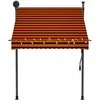 Rankinė ištraukiama markizė su LED, oranžinė ir ruda, 150cm