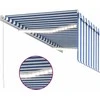 Rankiniu būdu ištraukiama markizė, mėlyna ir balta, 3x2,5m