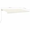Rankiniu būdu ištraukiama markizė su LED, kreminė, 500x350cm