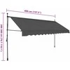 Rankiniu būdu ištraukiama markizė su LED, antracito, 400cm