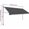 Rankiniu būdu ištraukiama markizė su LED, antracito, 350cm