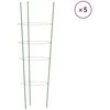 Sodo augalų atramos su 4 žiedais, 5vnt., žalios, 90cm, plienas