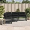 Sodo sofa su pagalvėlėmis ir pakojomis, juoda, poliratanas