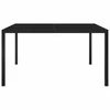Sodo stalas, juodos spalvos, 130x130x72cm, plienas ir stiklas