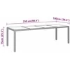 Sodo stalas, pilkas, 250x100x75cm, stiklas ir poliratanas