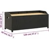 Sodo suoliukas-daiktadėžė, juodos spalvos, 120cm, poliratanas