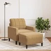 Sofa Krėslas su pakoja, rudos spalvos, 60cm, aksomas