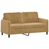 Sofa Sofos komplektas su pagalvėmis, 3 dalių, rudas, aksomas