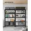 Songmics 2 rūsio lentynų 200 cm aukščio juodos spalvos rinkinys