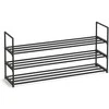 Songmics 3 lygių metalinė batų lentyna 30 x 116 x 55 cm, sukraunama viena ant kitos
